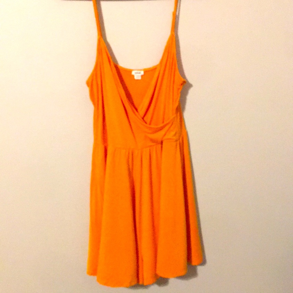 Orange wrap top romper